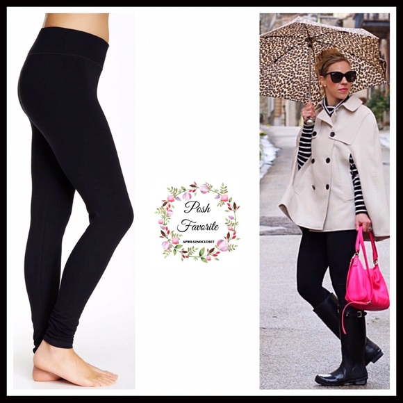 BLACK LEGGINGS KNIT SKINNY PANTS - Picture 8 of 8